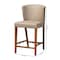 Baxton Studio Mid-century Modern Dark Walnut Wood Grey Faux Leather Pub Stool 121-6630 - alternate 5